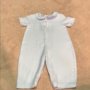Petit ami outfit with wMd monogrammed in white 12m